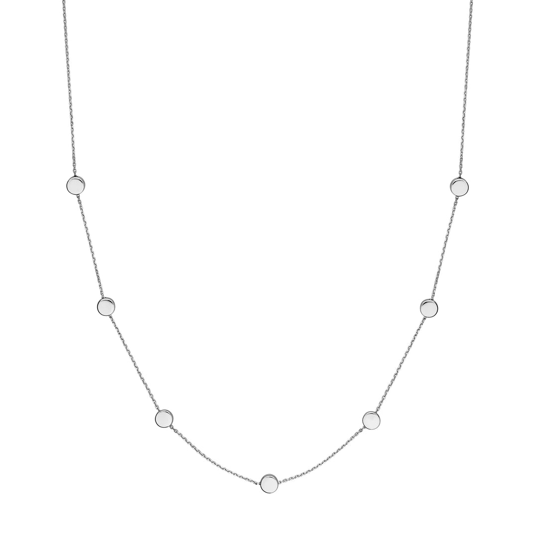 Sterling Silver Flat Bead Necklace