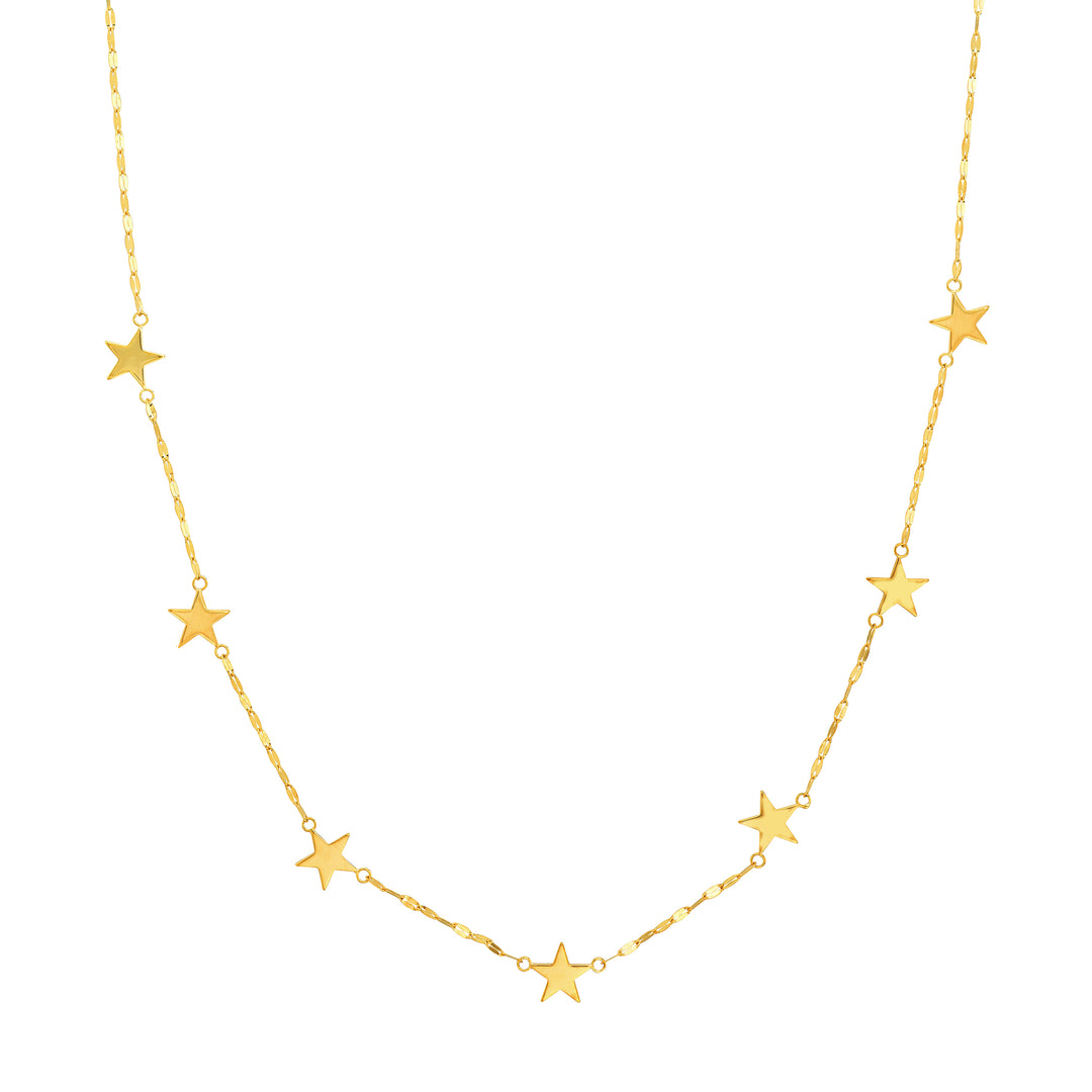 Flat Mariner Chain Star Stations Necklace