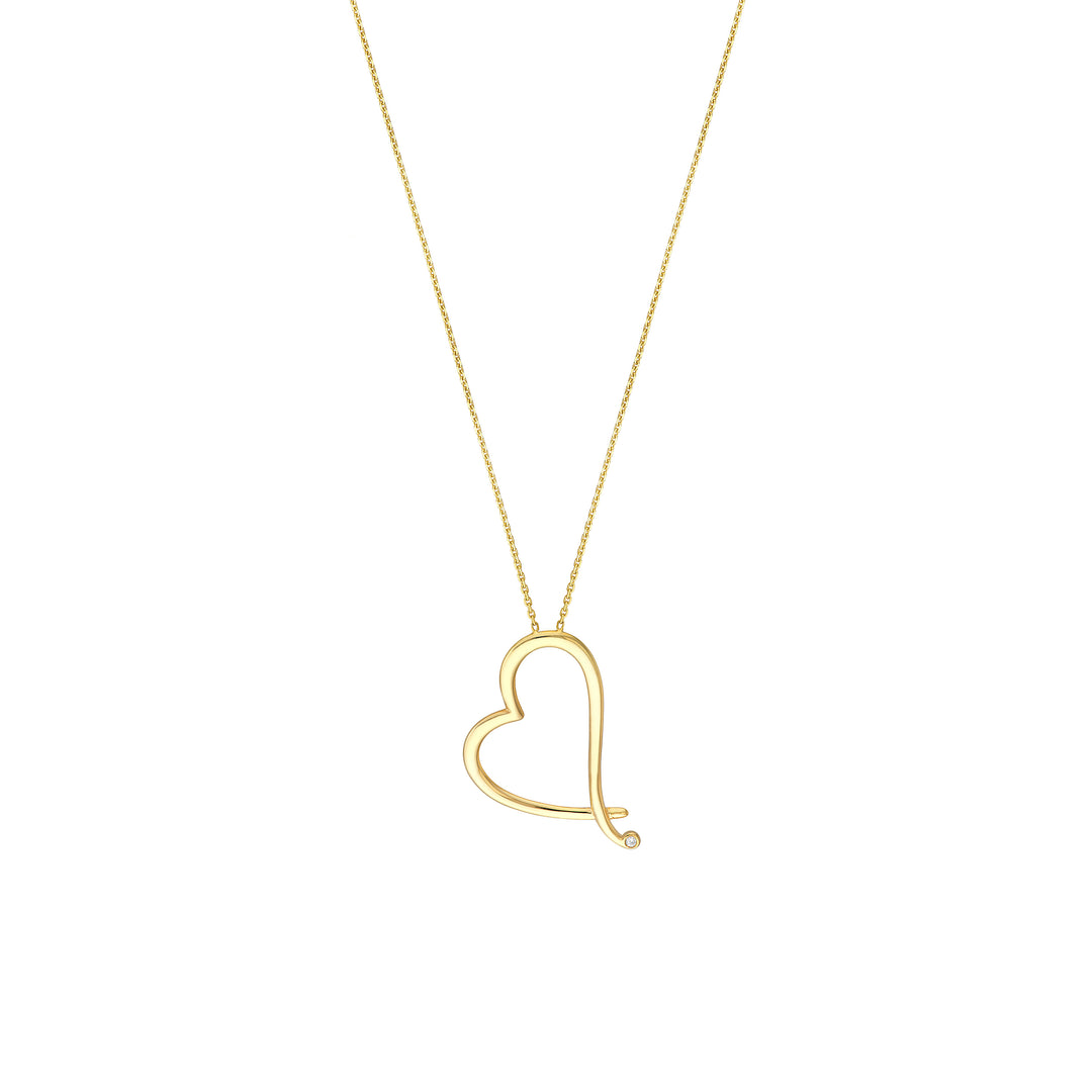 Tilted Open Heart Adjustable Necklace