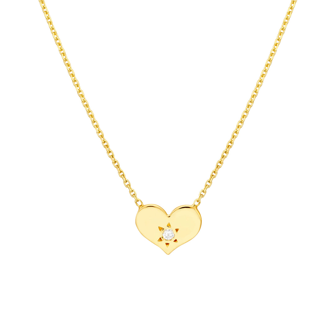 Heart with Diamond Adjustable Necklace