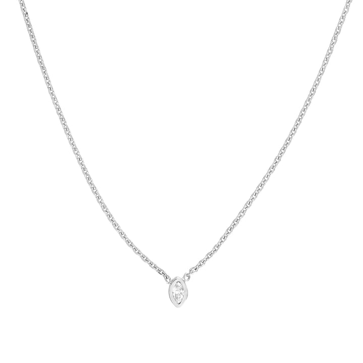 Mini Marquise Diamond Bezel Drop Necklace