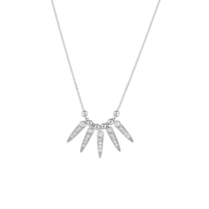 Mini Bezel Spike Drop and Bead Necklace