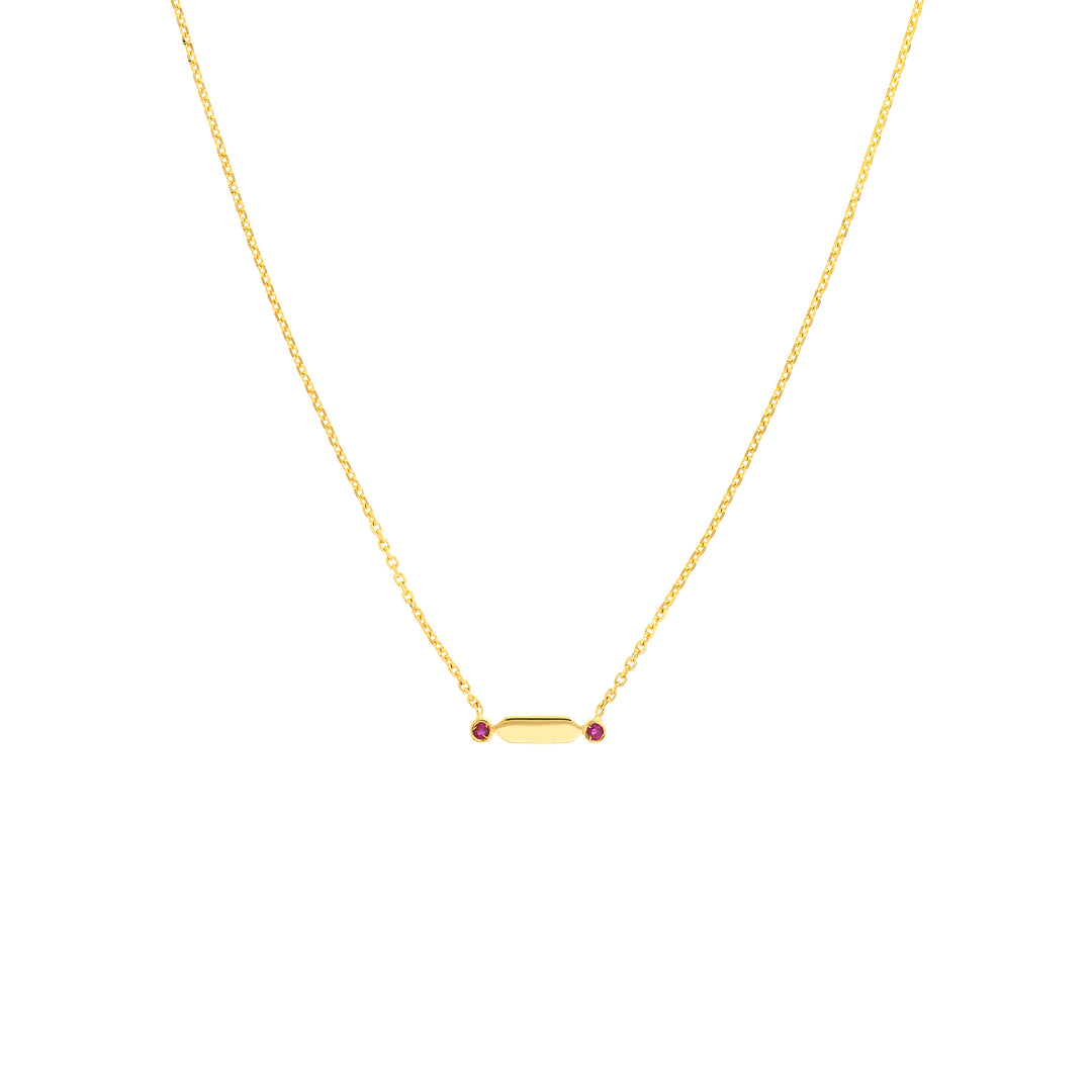 Mini Hexagon Bar with Ruby Necklace