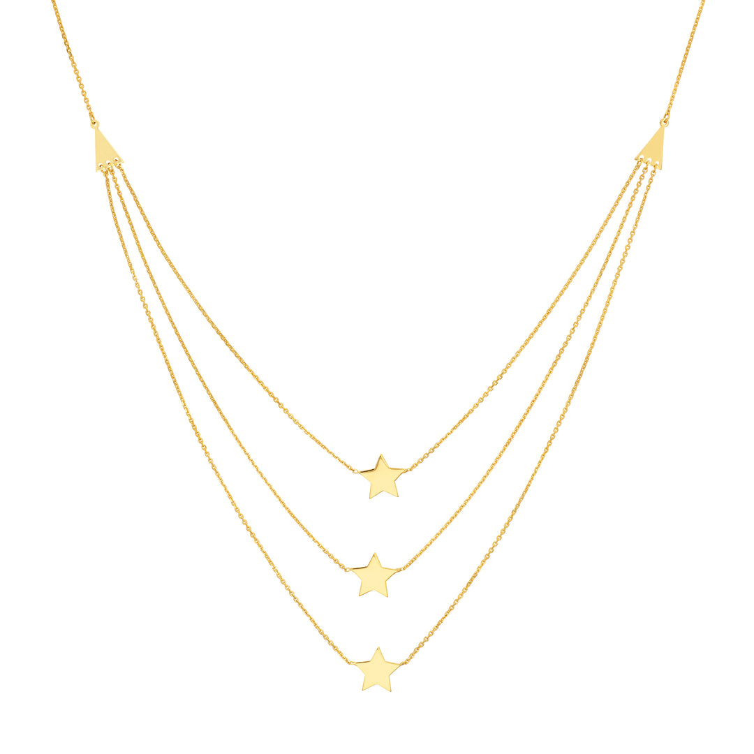 Triple Strand Star Necklace