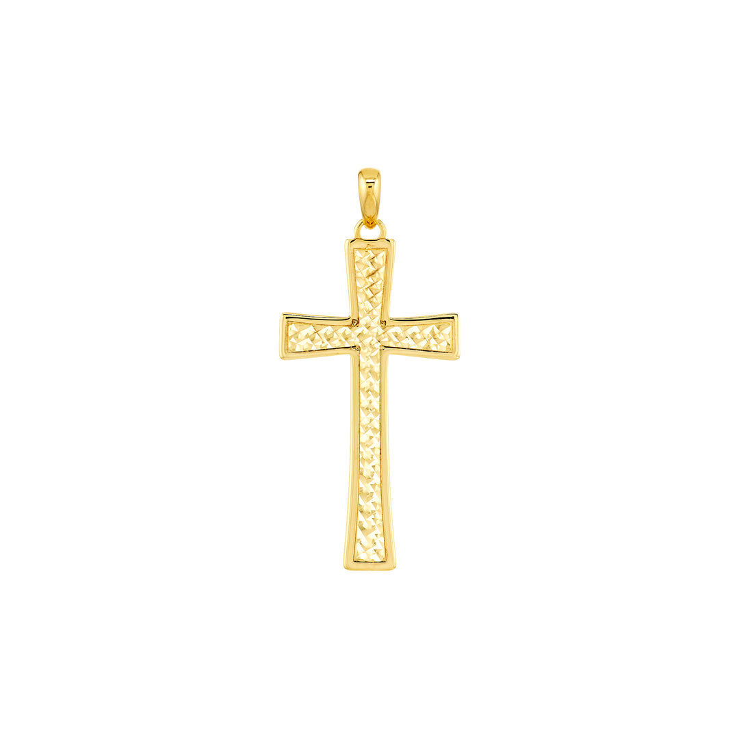 Diamond-Cut Tapered Cross Pendant