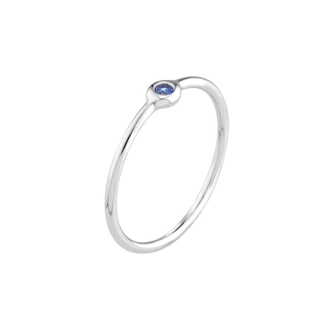 2mm Sapphire Bezel Wire Ring