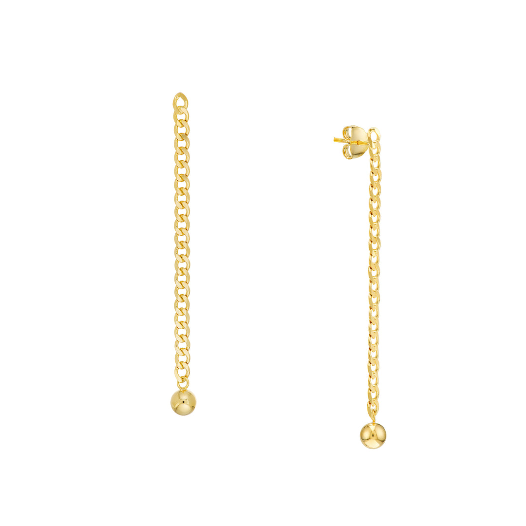 Bead on Curb Chain Drop Earrings