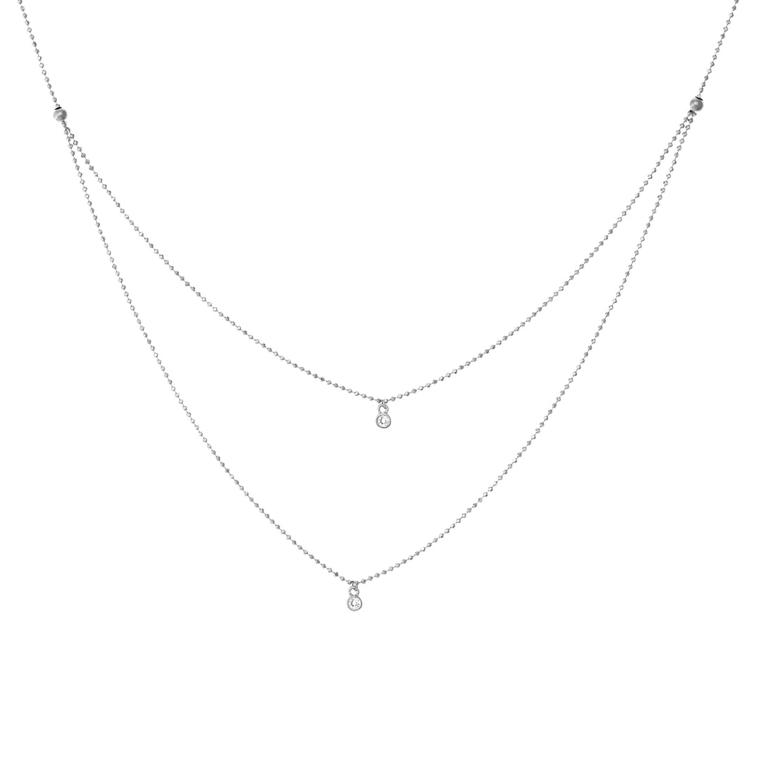 Diamond Drops Necklace on D/C Bead Chain