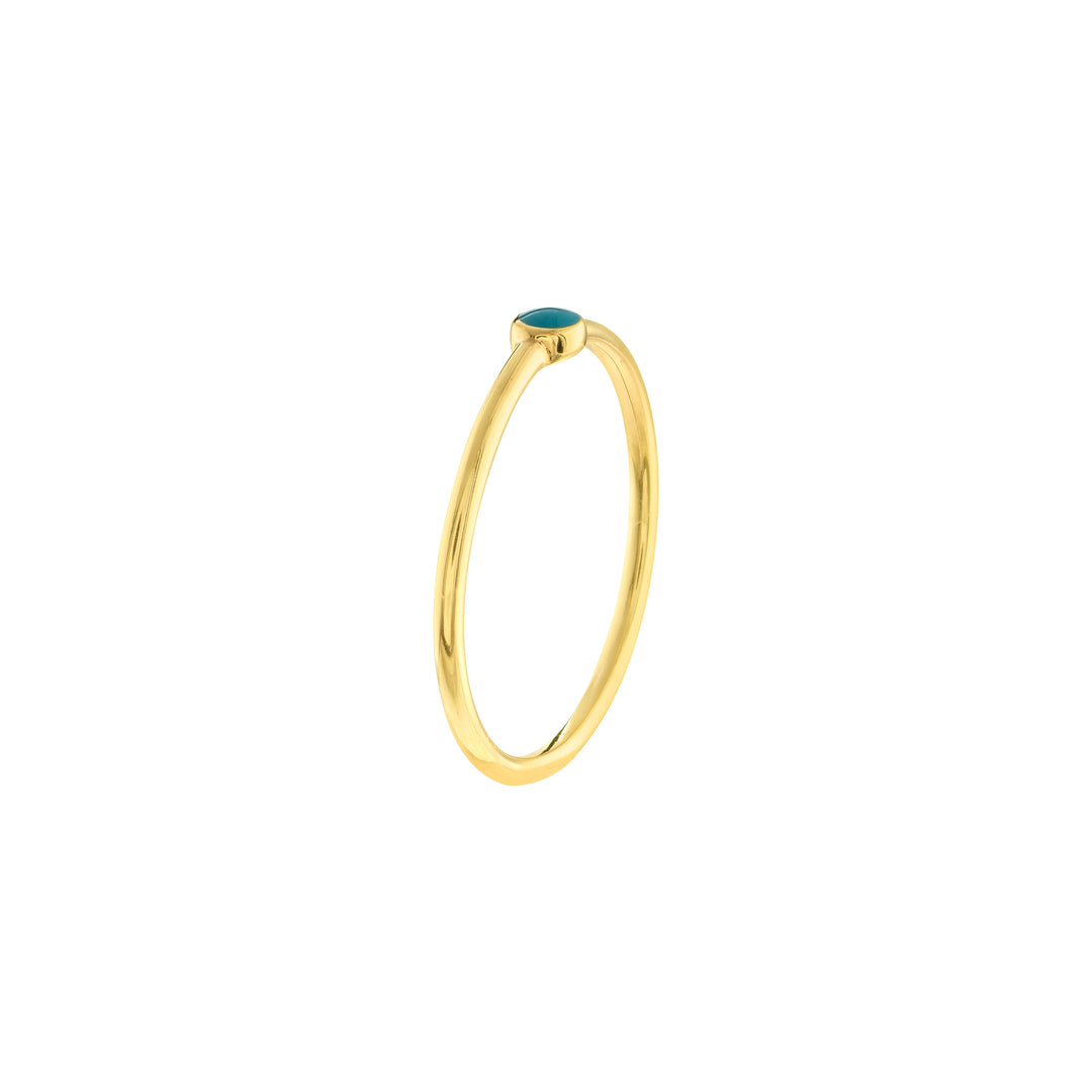 Turquoise Enamel Bezel Wire Ring