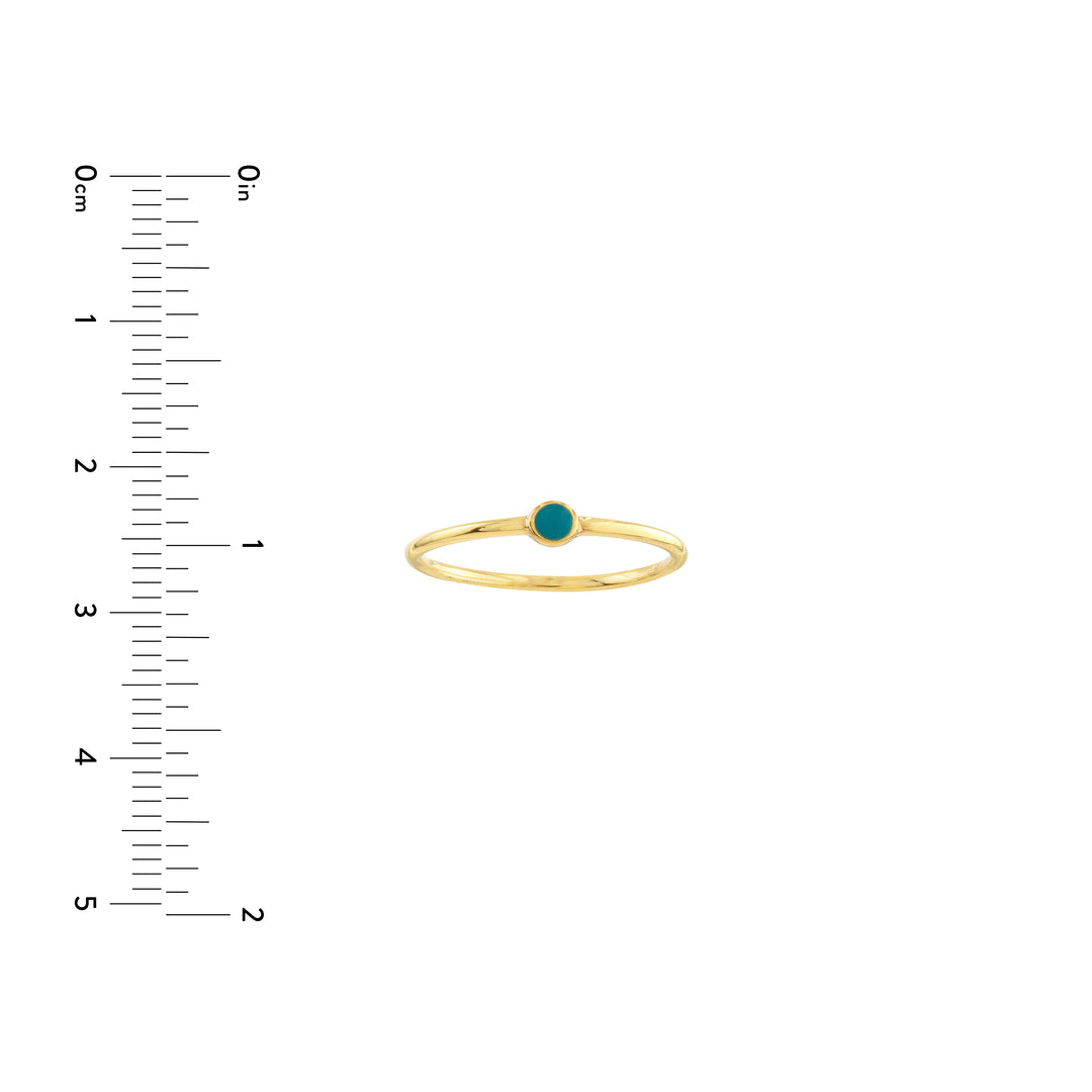 Turquoise Enamel Bezel Wire Ring