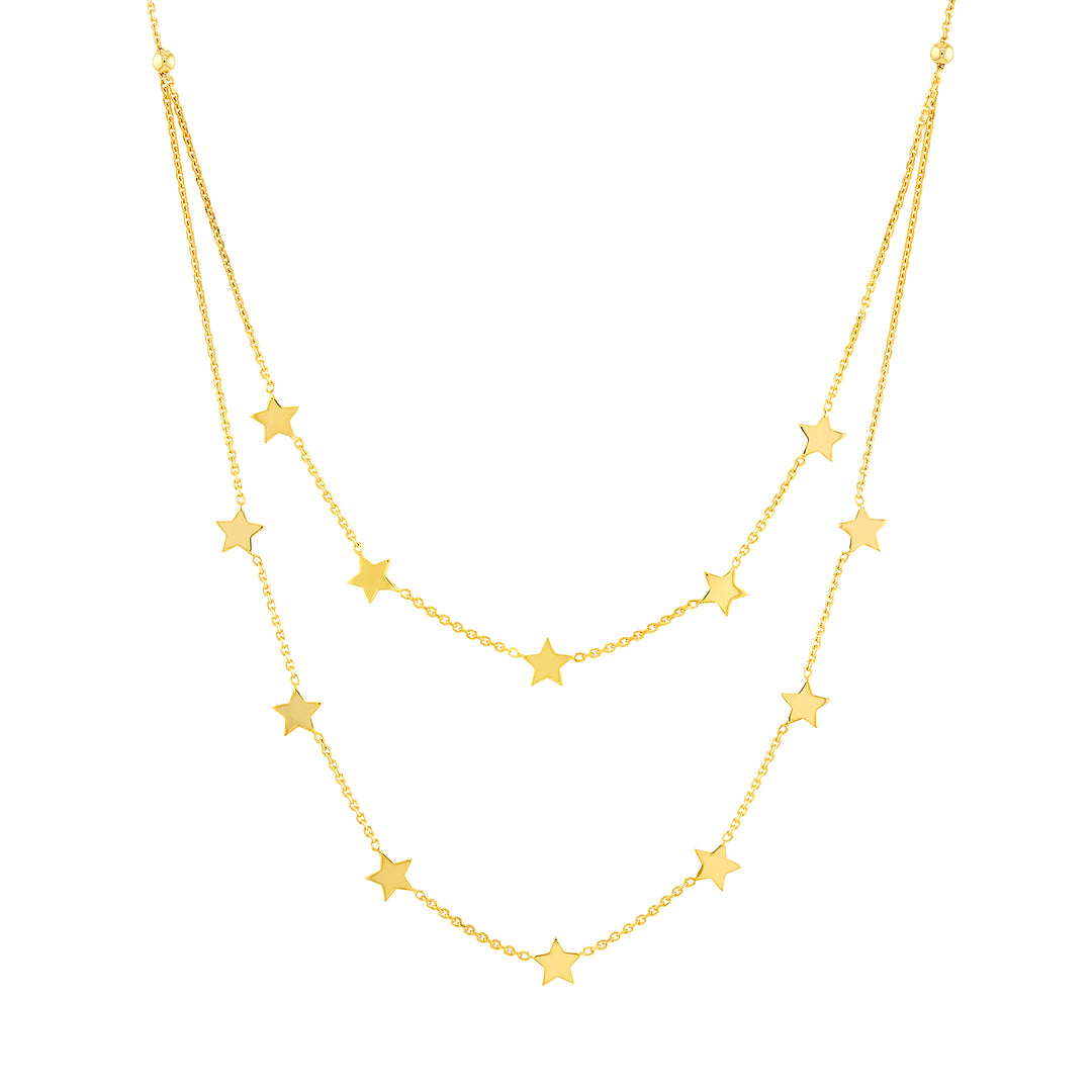 Double Strand Star Station Adj. Necklace