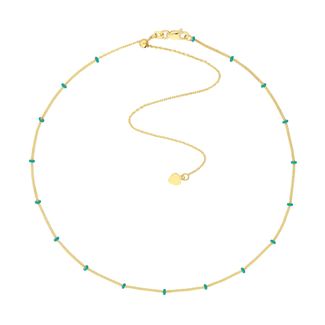 Turq Enamel Stations Saturn Chain Choker