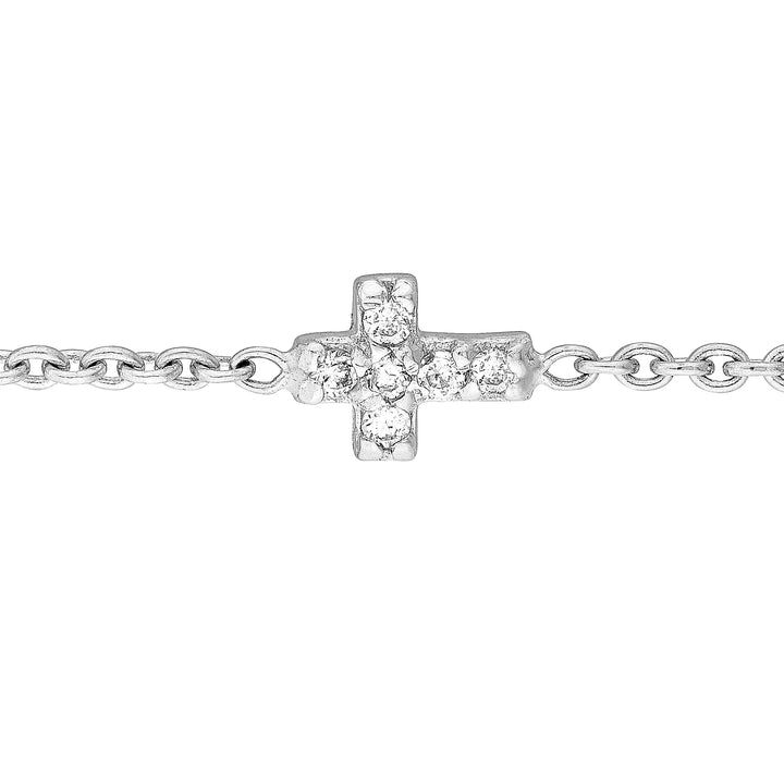 Mini Diamond Cross Bolo Bracelet