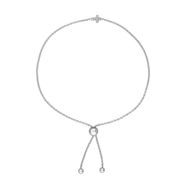 Mini Diamond Cross Bolo Bracelet