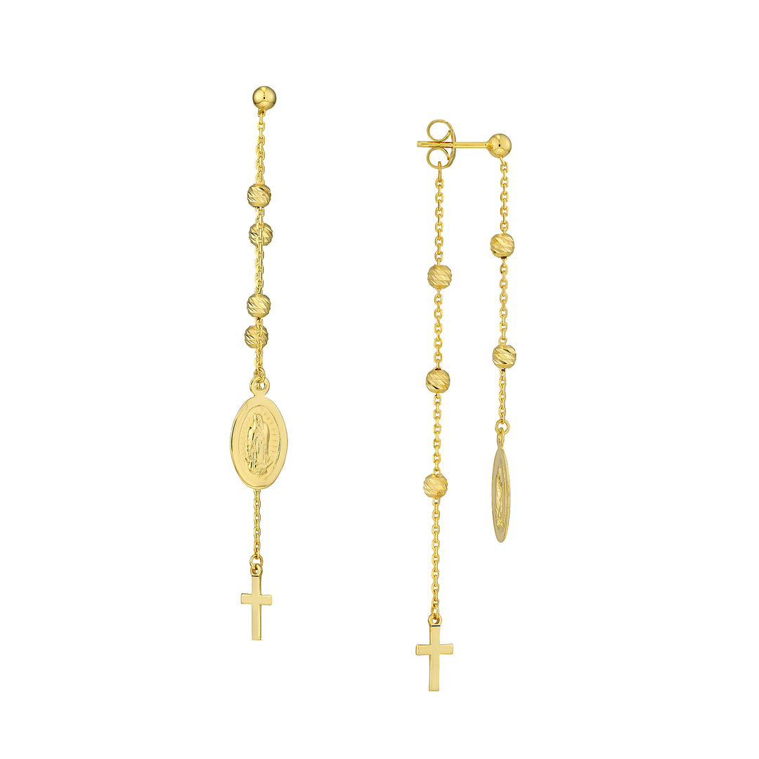 Cross/Virgin Mary Drop Earrings