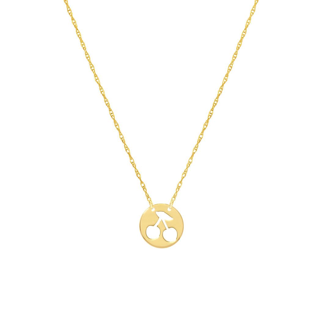 So You Cutout Cherry Mini Disk Adj Necklace