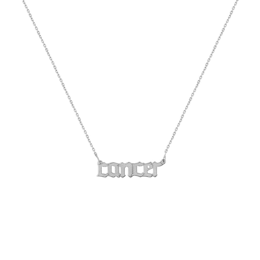 Gothic Cancer Nameplate Necklace