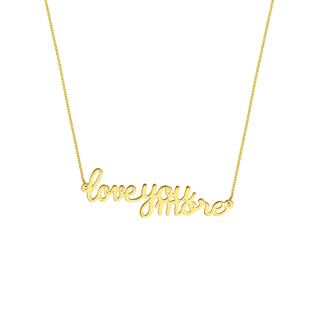 Love You More Plaque Necklace