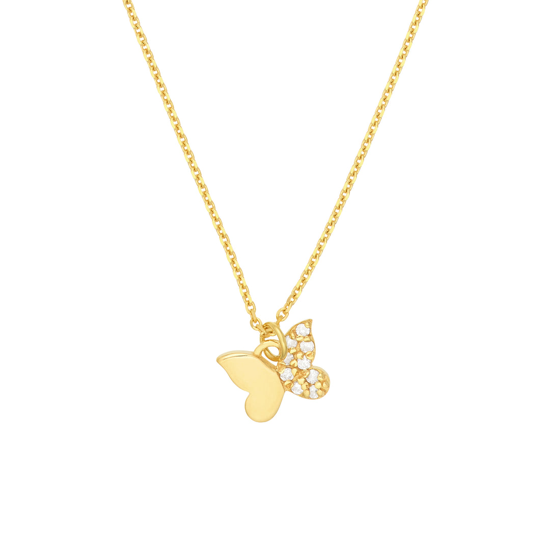 Diamond Accented Butterfly Necklace