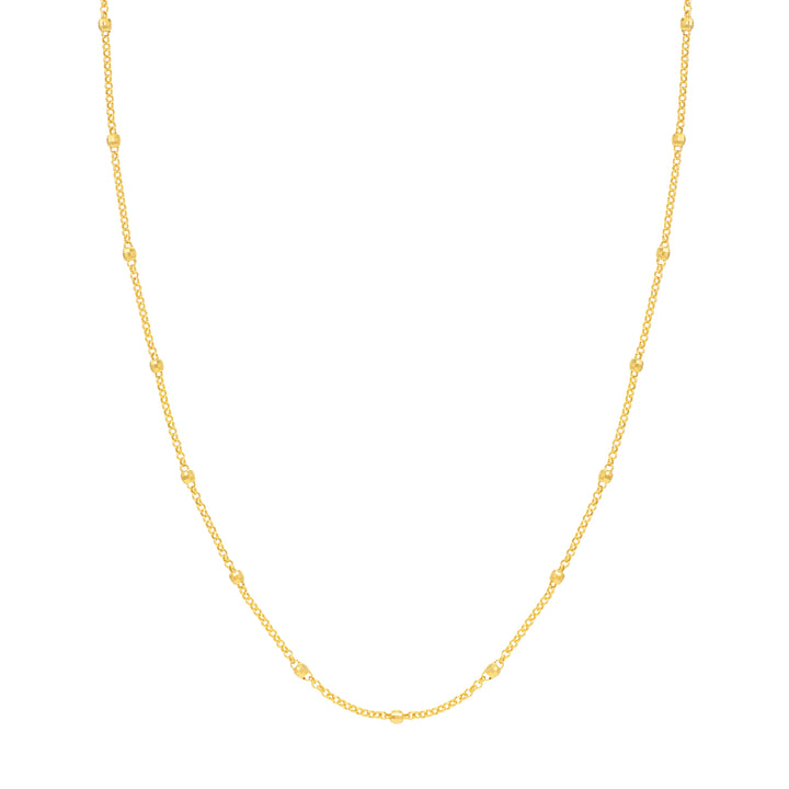 3mm Disco Bead Rolo Chain Necklace