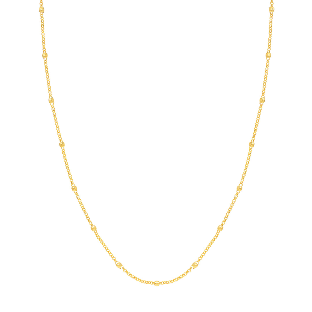 3mm Disco Bead Rolo Chain Necklace