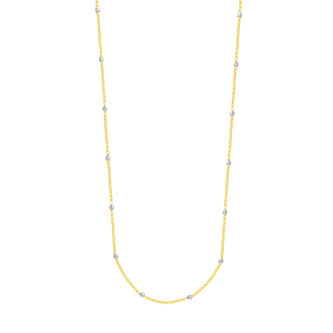 Long & Lovely Two-Tone D/C Bead Station Necklace