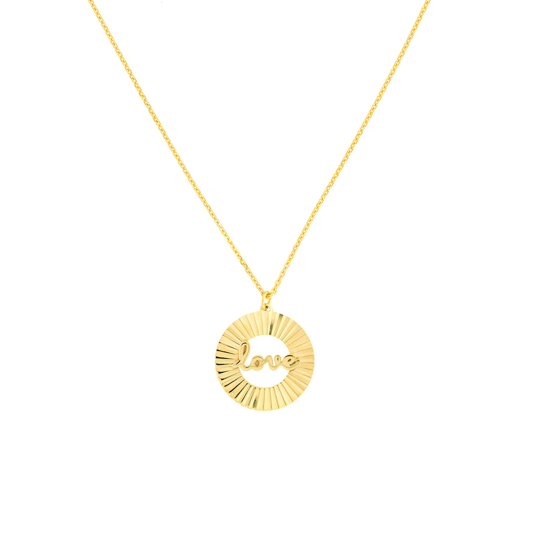 Fluted Love Medallion Necklace