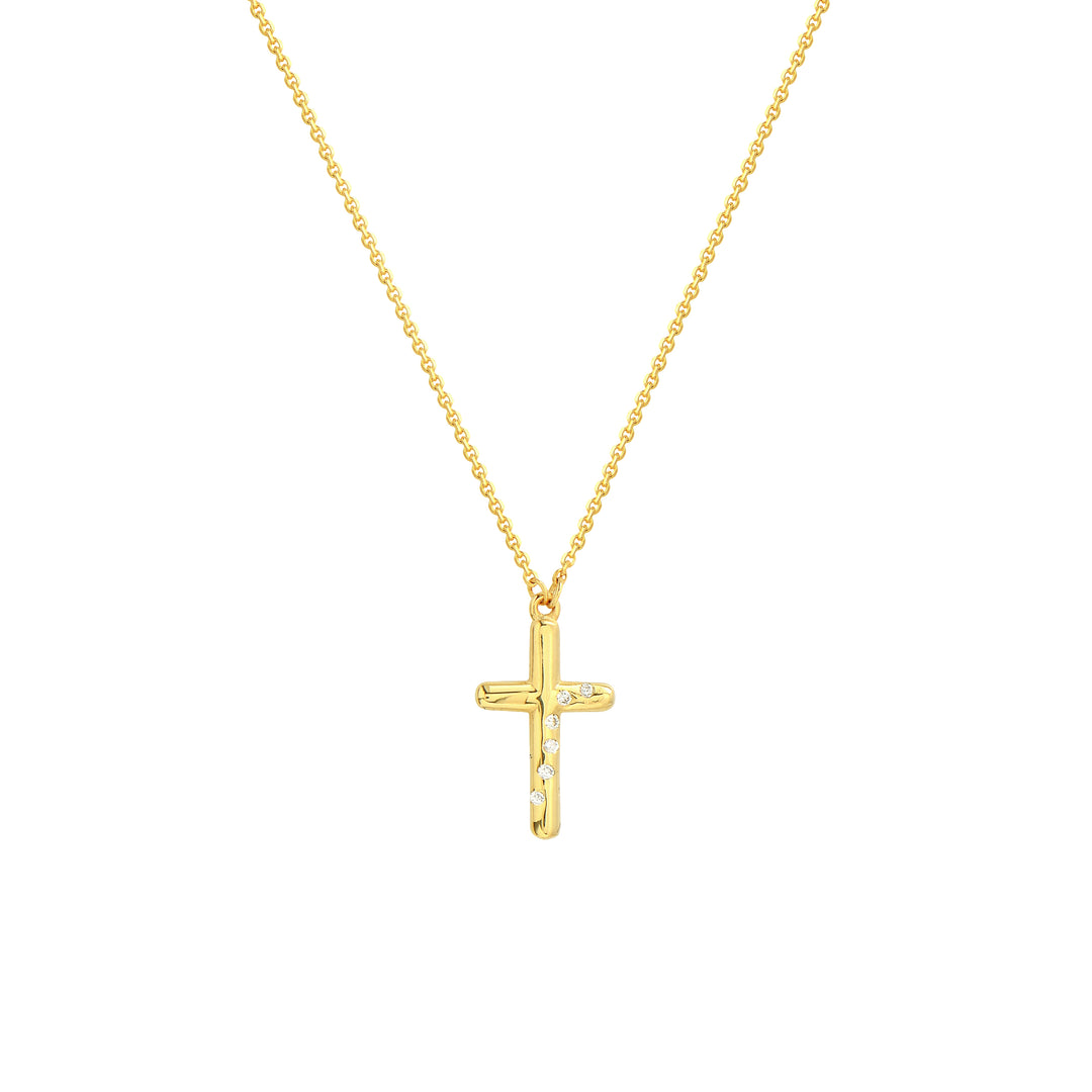 Diamond Scattered Cross Necklace