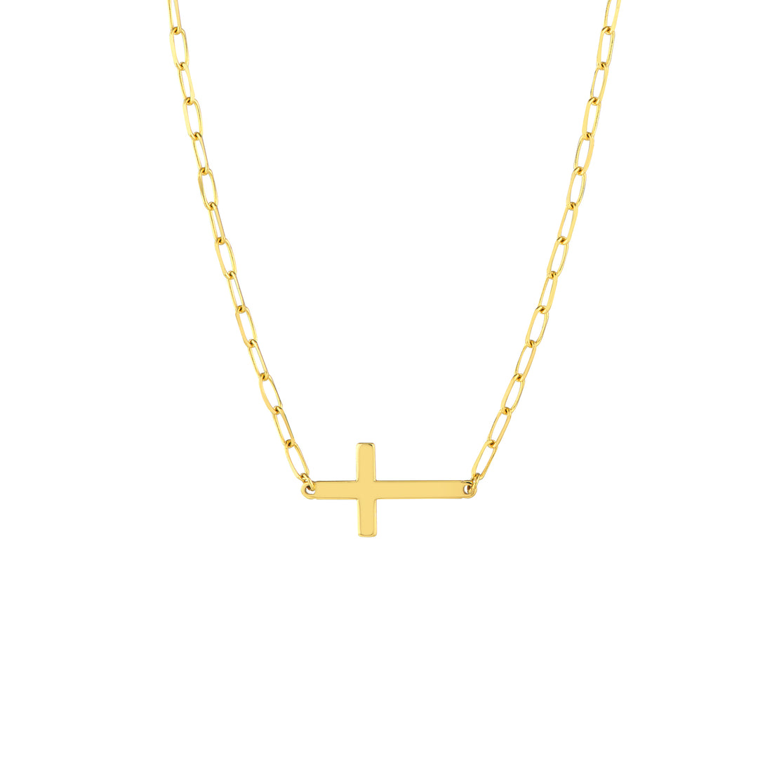 E2W Cross Paper Clip Necklace