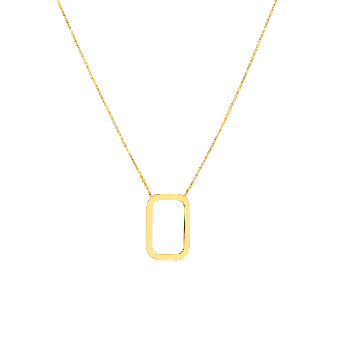 Rounded Rectangle Pendant Necklace