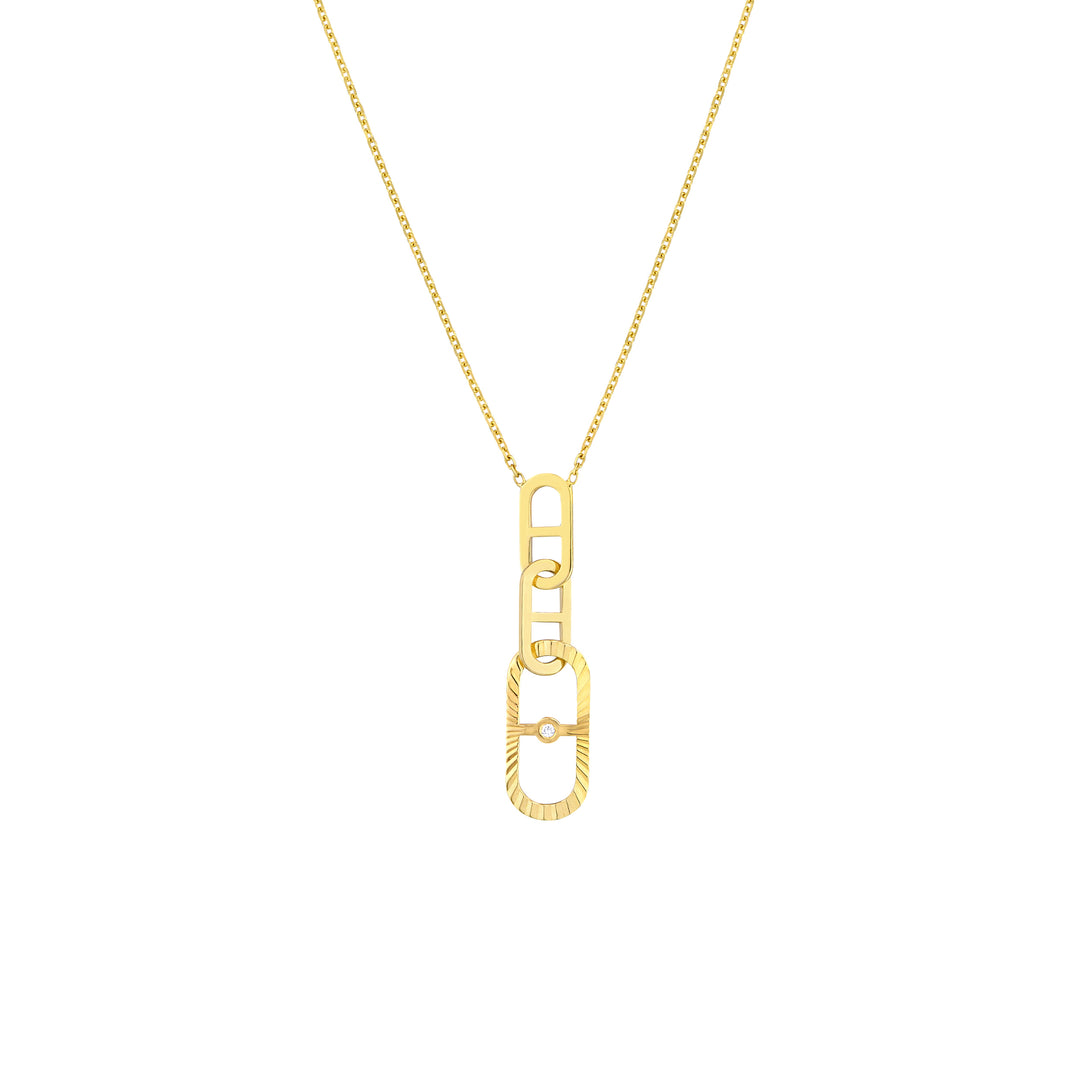 Interlocking Diamond Radiant Link Necklace