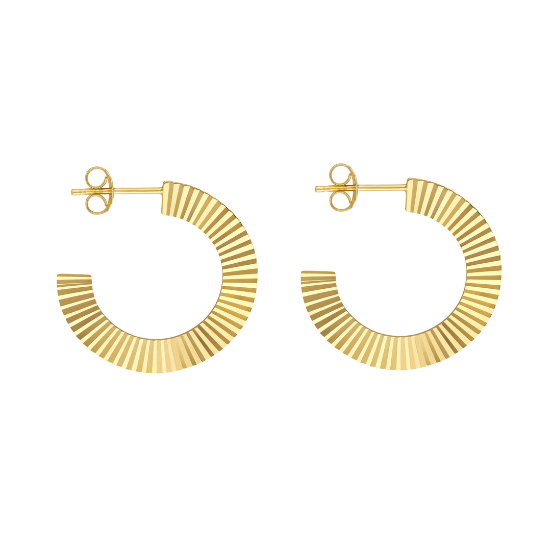 Radiant Design Round Hoop Earrings