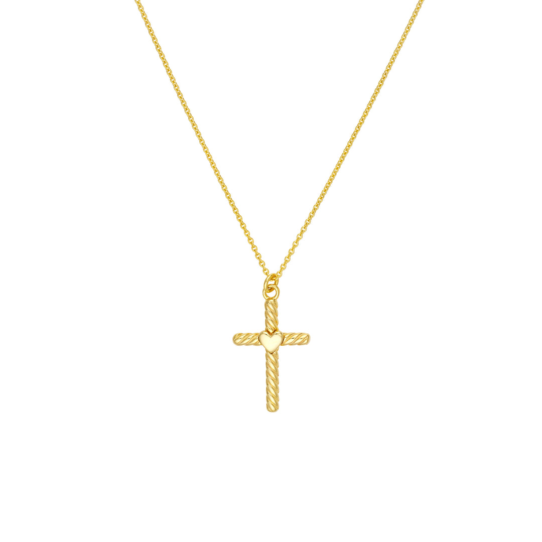 Twist Cross Heart Center Necklace