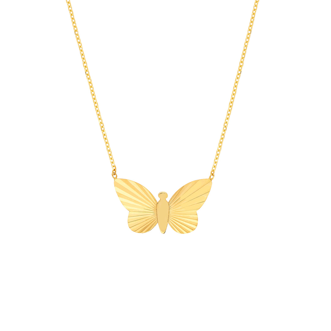 Fluted Butterfly Necklace