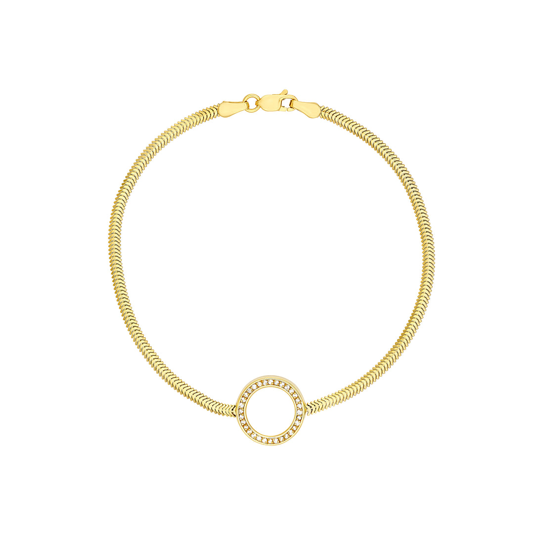 Diamond Circle Station Snake Bracelet