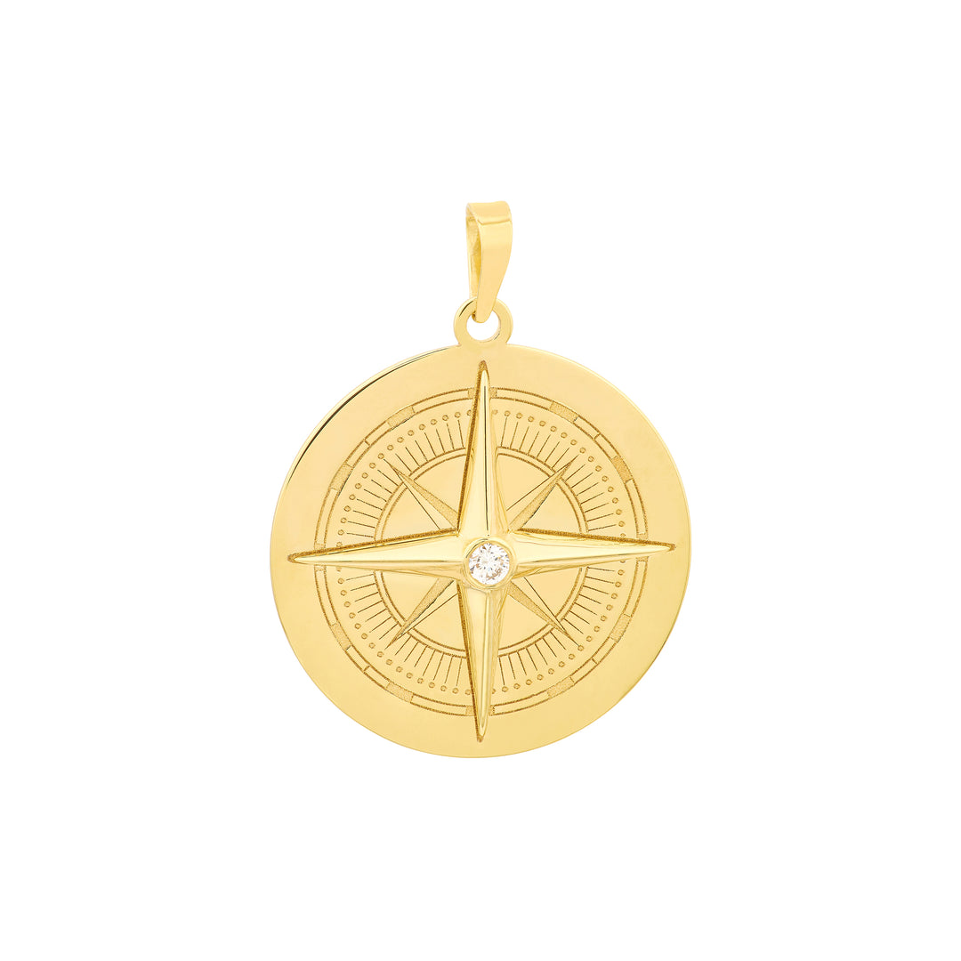 1/20tcw Diamond Compass Pendant