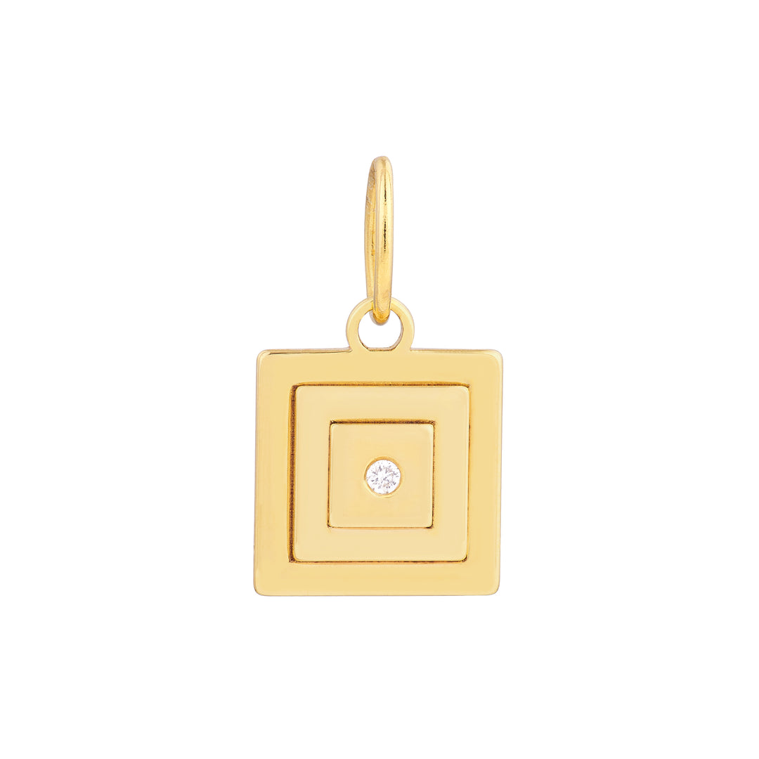 1.5pt Diamond Square Stacked Pendant