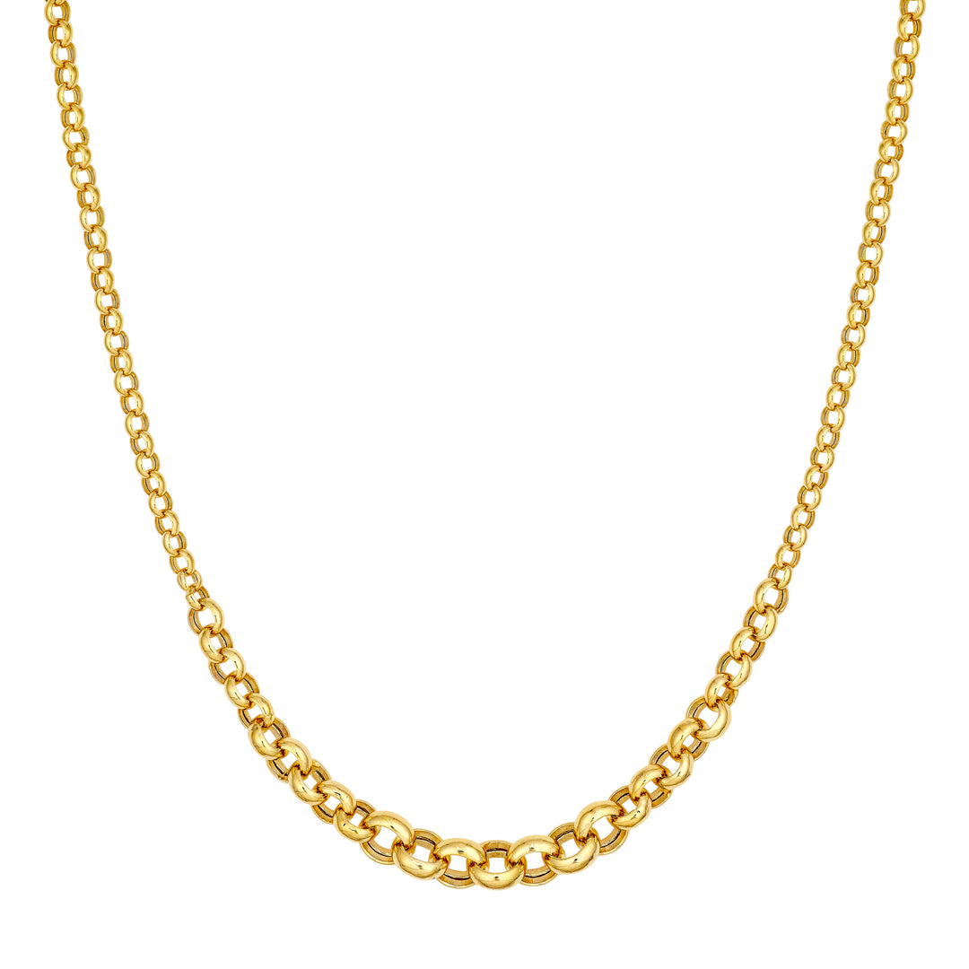 Hollow Graduated Large Rolo Necklace