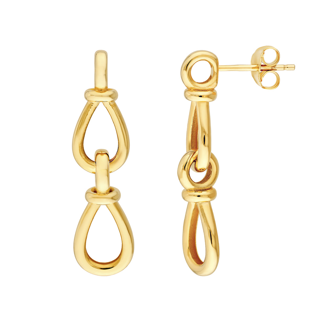 Teardrop Link Dangle Earrings