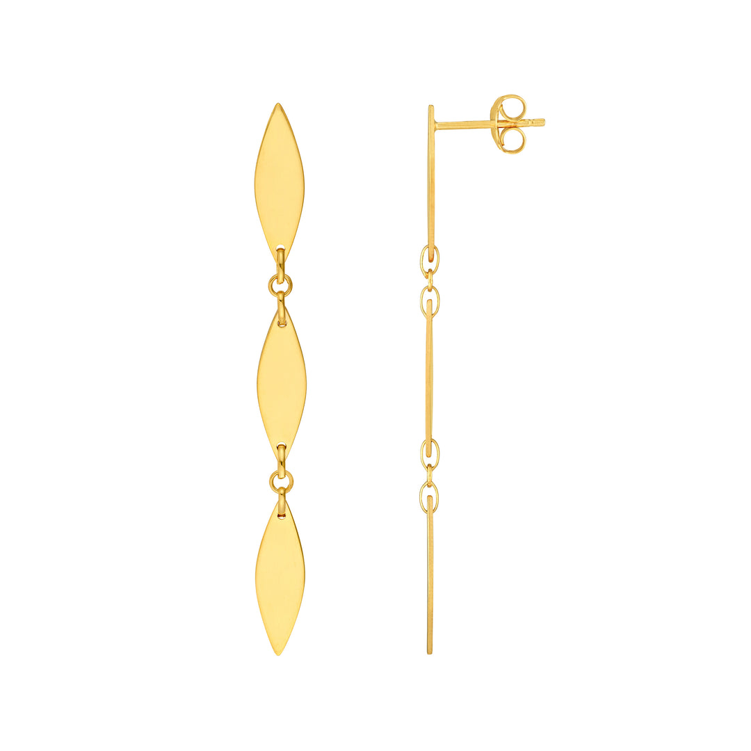 Mirror Diamond Shape Link Dangle Earrings