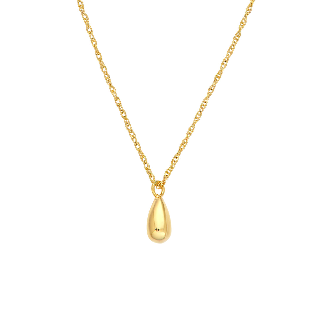 Small Puffy Teardrop Pendant Necklace