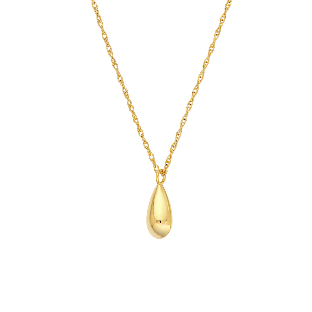 Puffy Teardrop Pendant Necklace