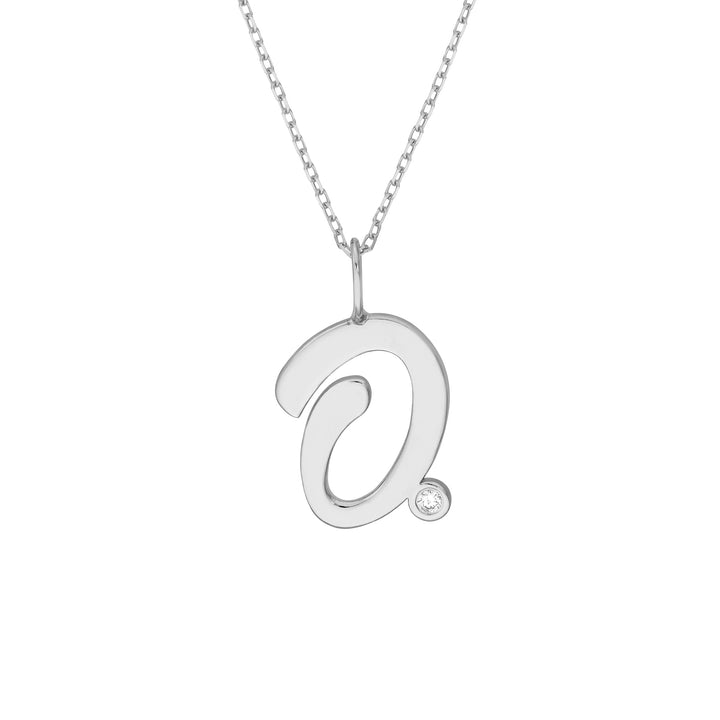 Script O with Diamond Bezel Necklace