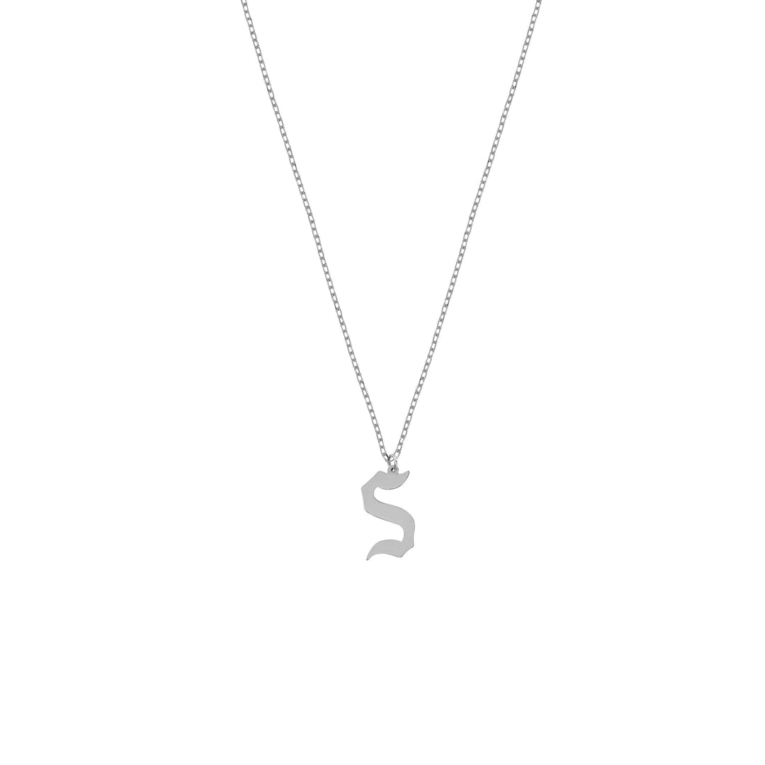 Gothic Tilted Initial Necklace