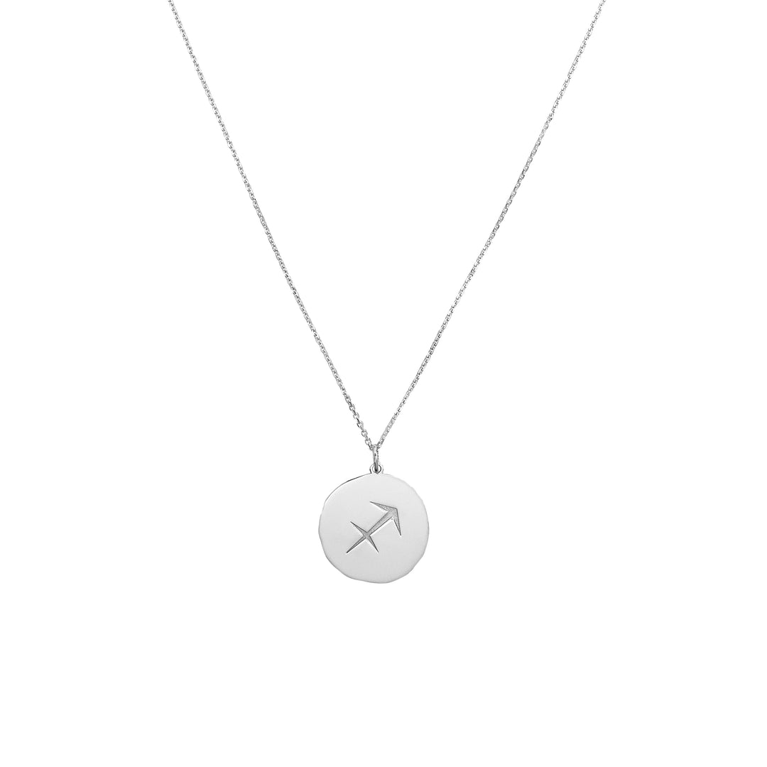 Sagittarius Organic Disc Pendant Necklace