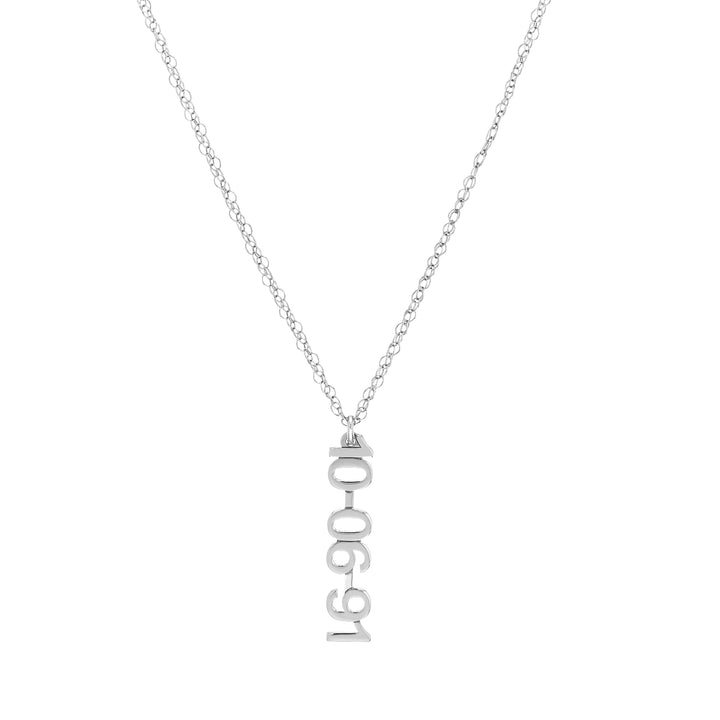 7mm Vertical Block Numeral Necklace