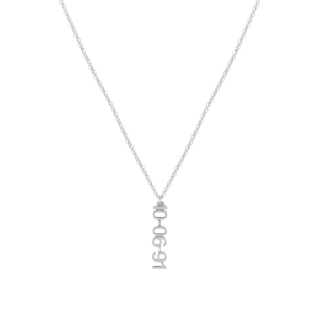 5mm Vertical Block Numeral Necklace