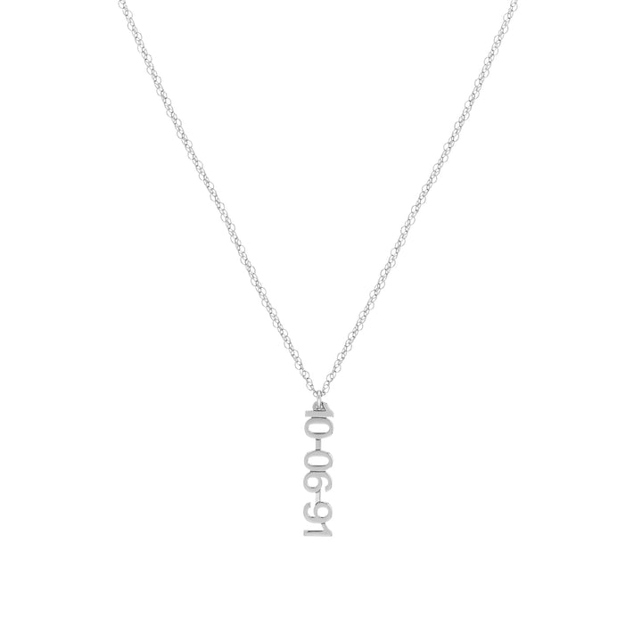 5mm Vertical Block Numeral Necklace