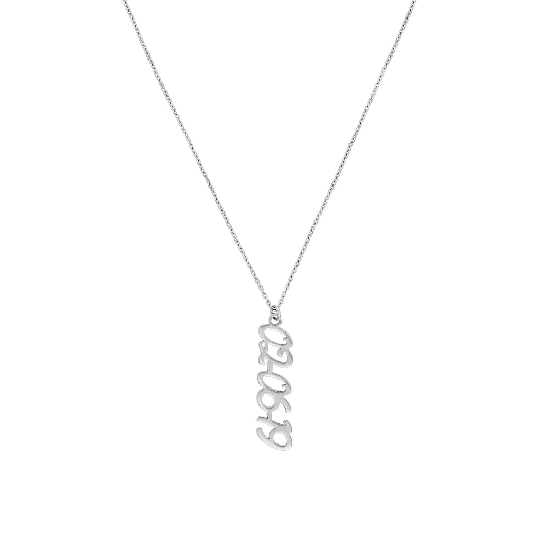 7mm Vertical Script Numeral Necklace