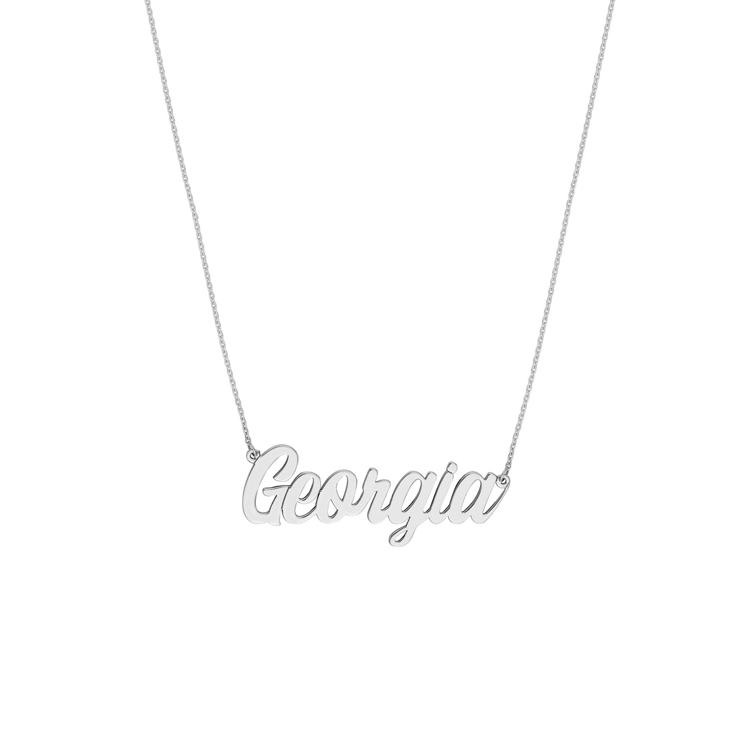 5mm Script Font Nameplate Necklace